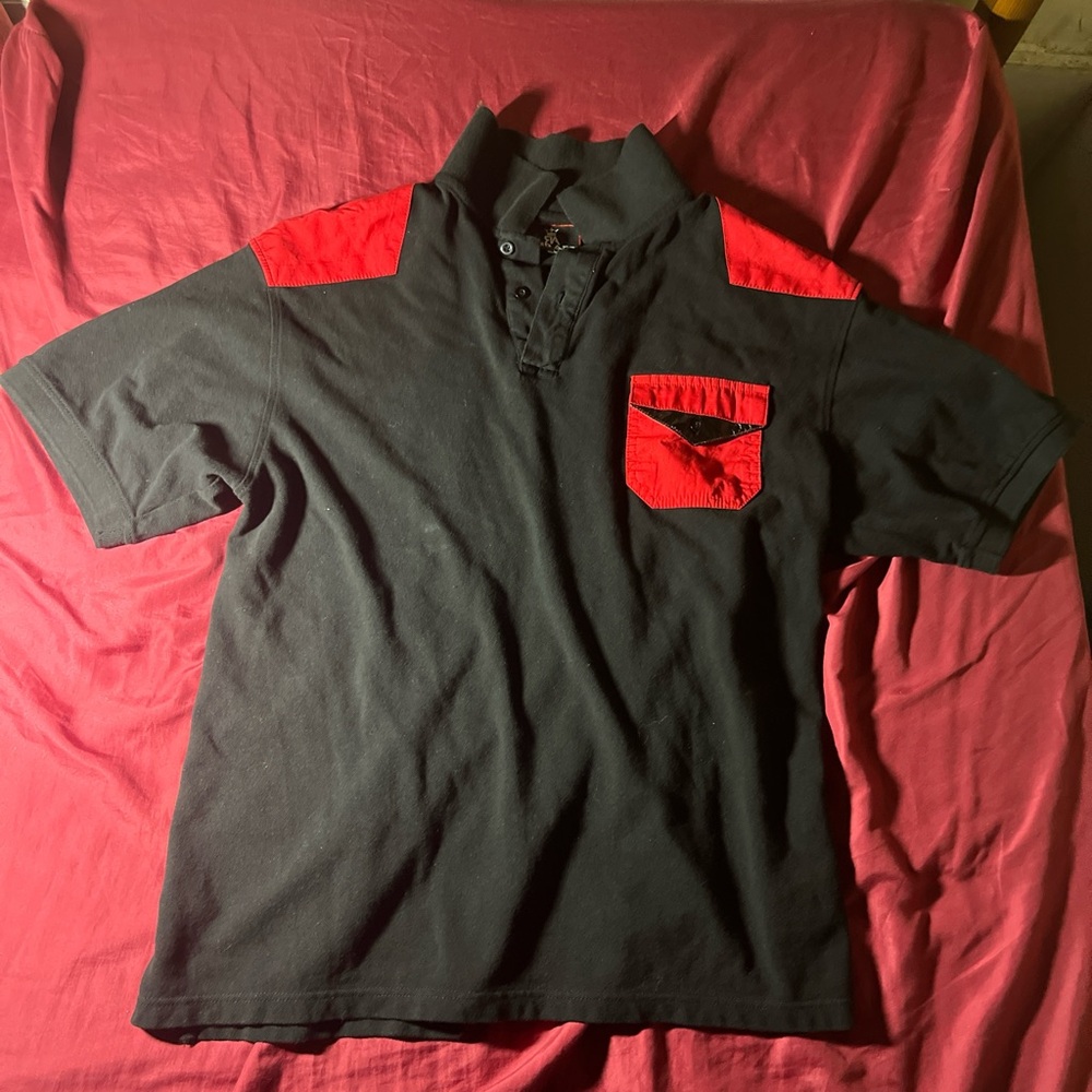 Mens Black and Red Polo Shirt